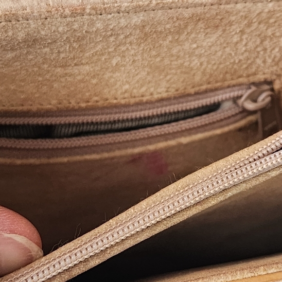 Vintage tan Eel skin leather purse handbag with long removable shoulder strap - Picture 14 of 14
